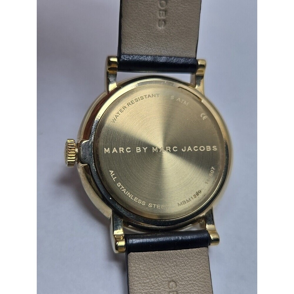 Womens Marc Jacobs Baker Watch Gold Tone Black Dial New Battery Dress Work Gift - Picture 13 of 13